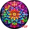 (PDF Pattern)Rainbow Mandala Flower 11CT PDF Cross Stitch Pattern Instant Digital Download Counted Printable 15.75x15.75inch tapestrymarket