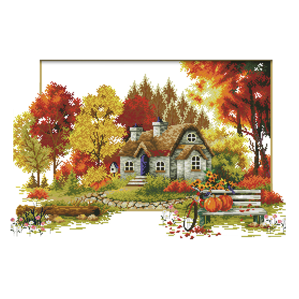 

Four Seasons Autumn - 14CT Stamped Cross Stitch - 56*38cm, 501 Original