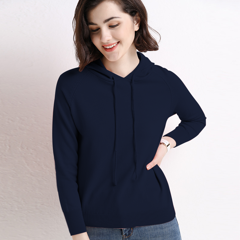 High Quality Women's Solid Color Sweater Hoodie