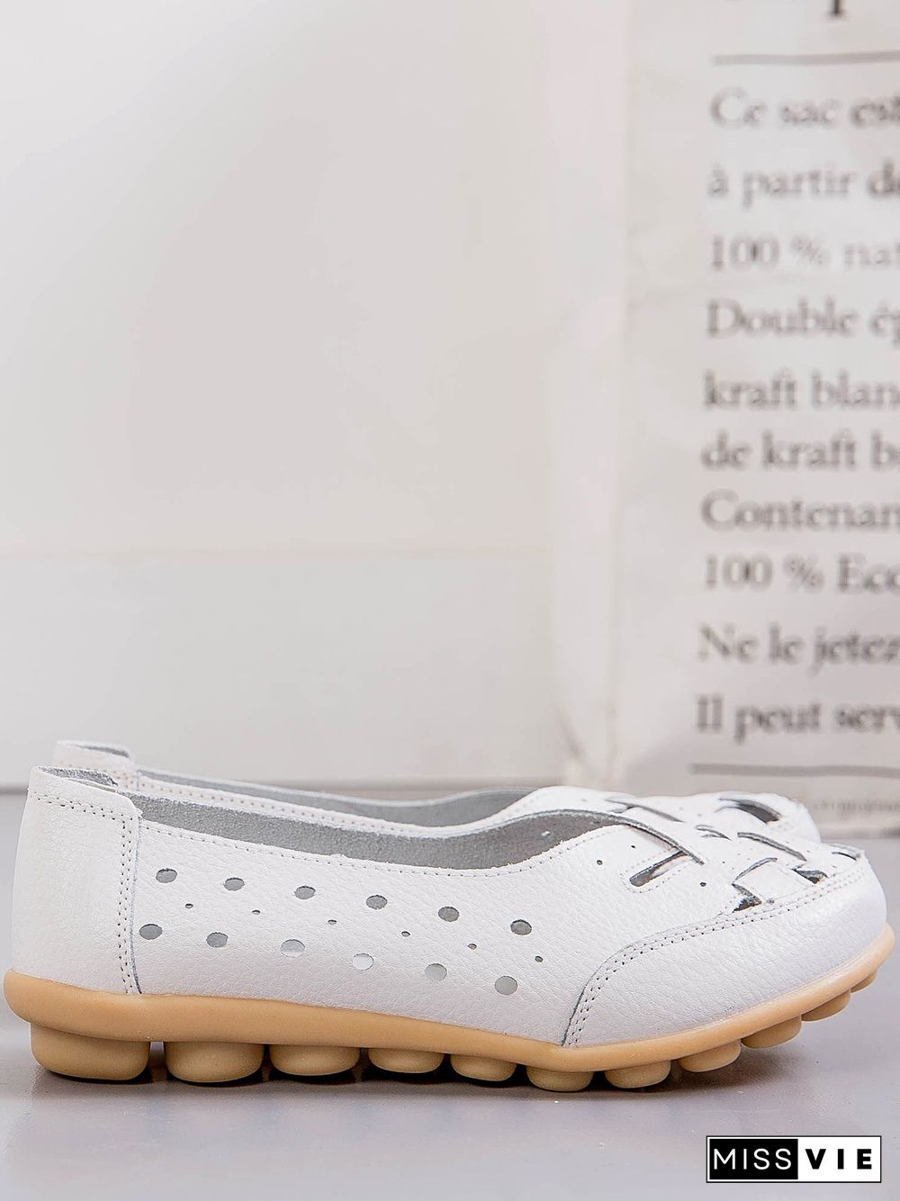 Hollow Leather Soft Sole Shoes