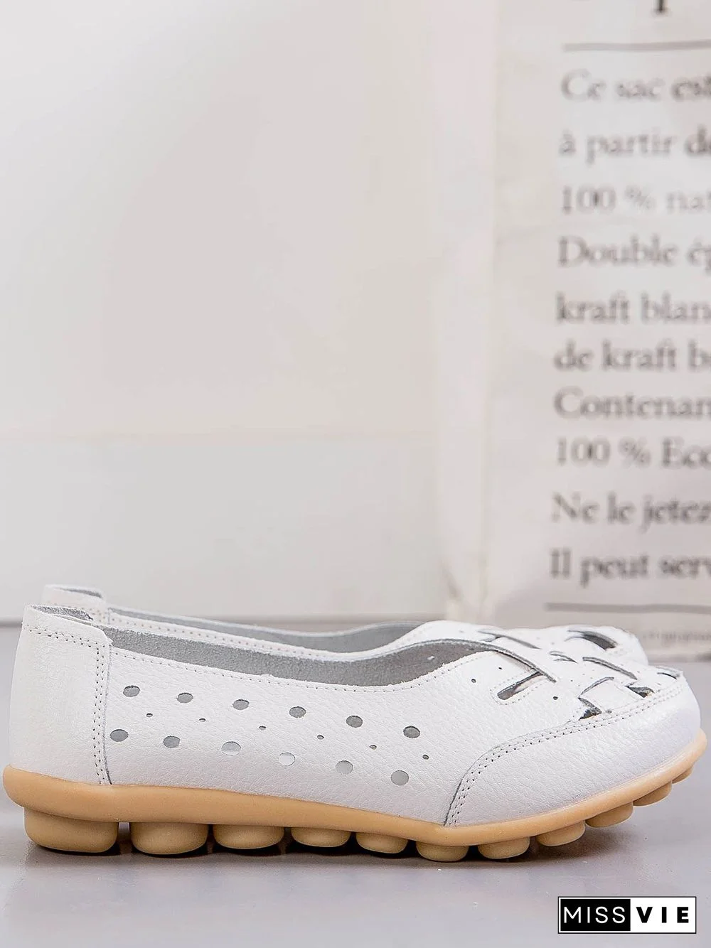Hollow Leather Soft Sole Shoes