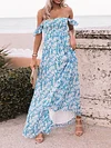 Off-The-Shoulder Floral Printed Maxi Dress