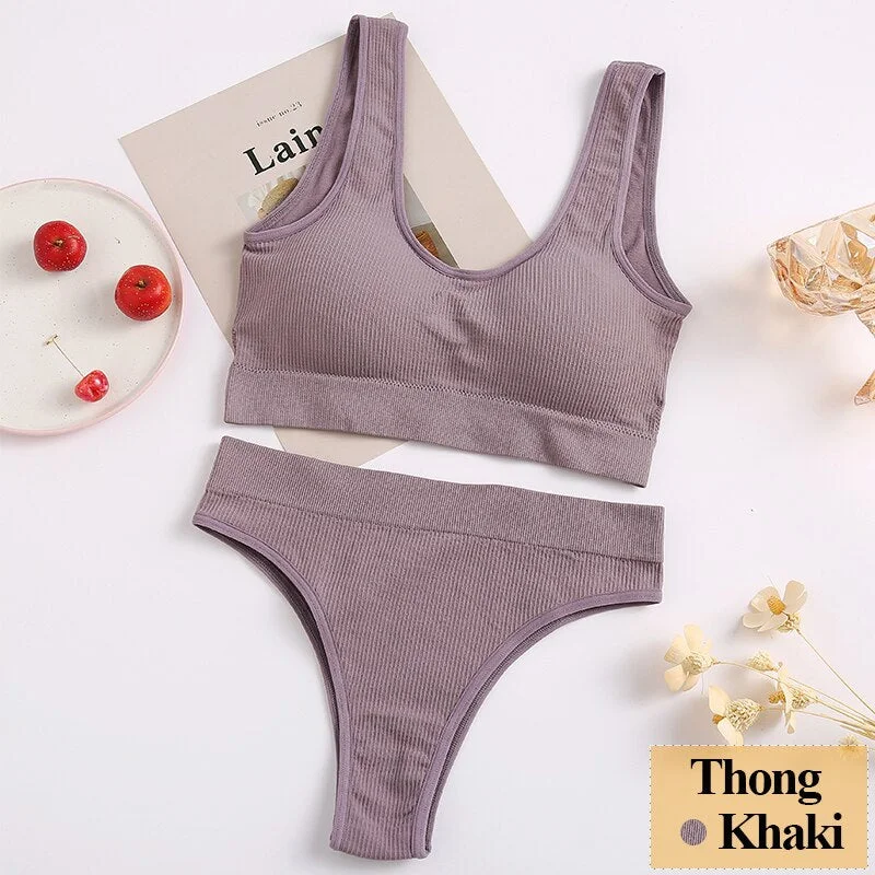 Women Bra Set Female Tube Tops Tank + Panties Vest U-Shaped Back Underwear Seamless Lingerie Female Bralette Backless Crop Tops