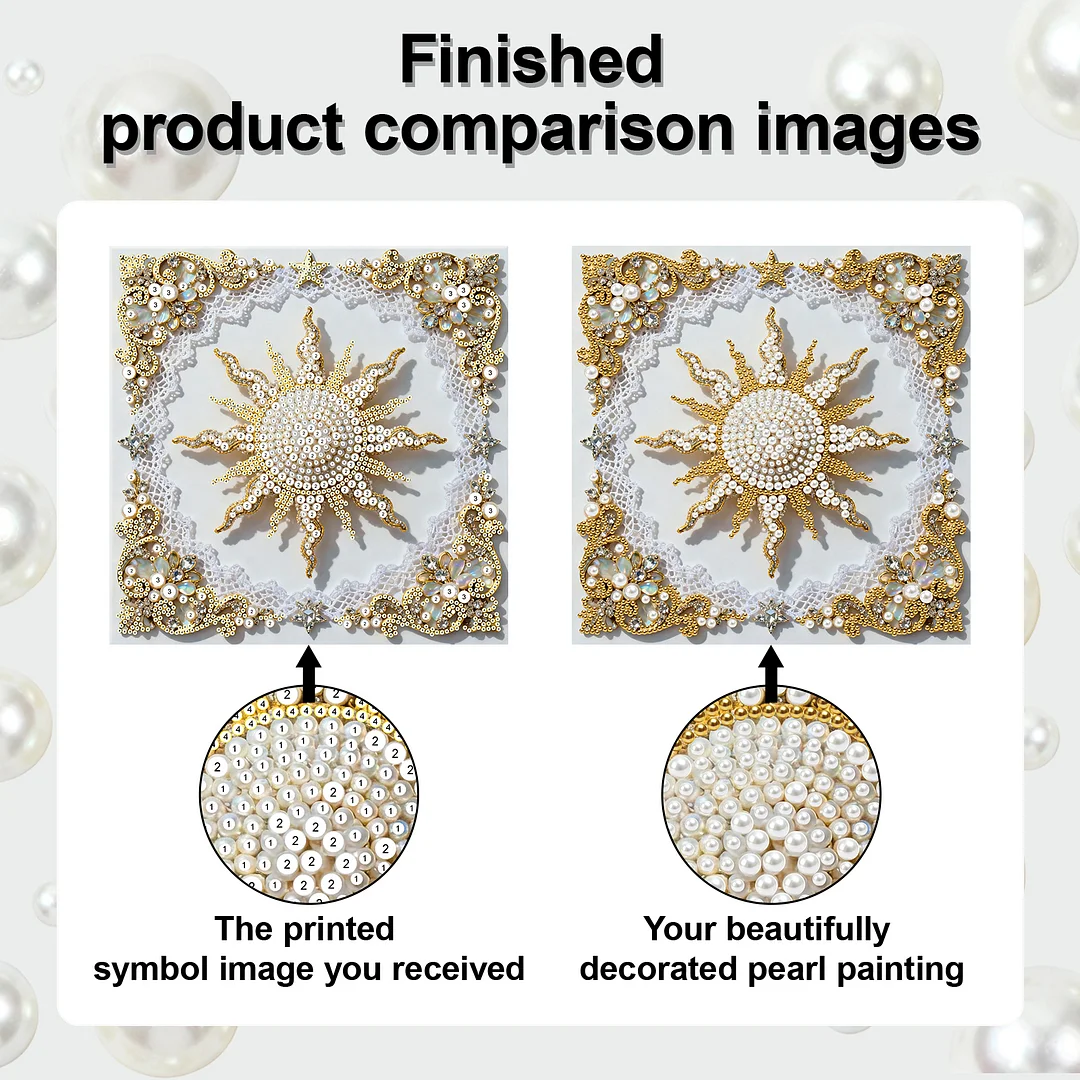 Shining Pearls DIY Pearl Diamond Art Kit for Adults Home Decor 25x25cm With Frame
