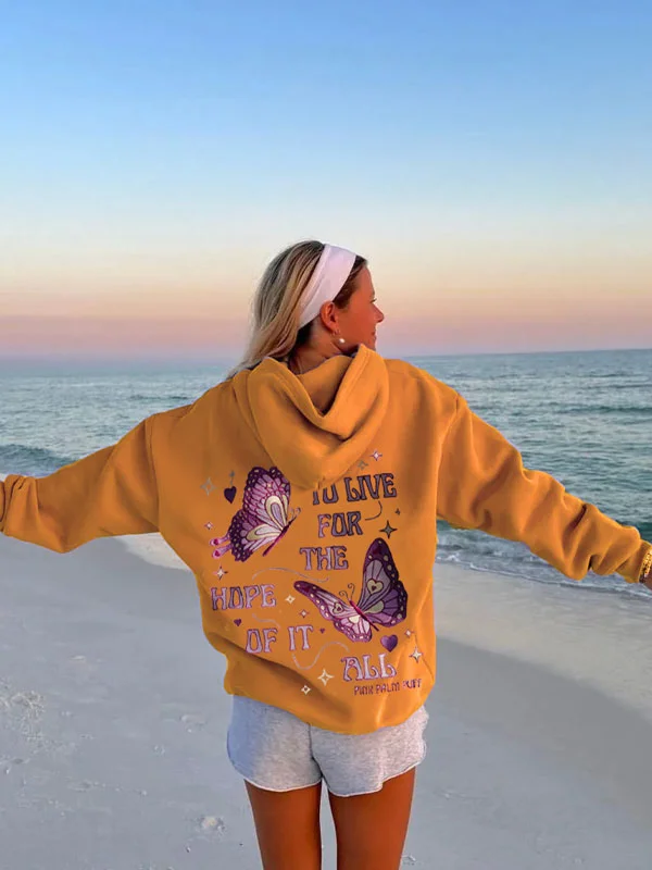 Butterfly embroidered hoodie 