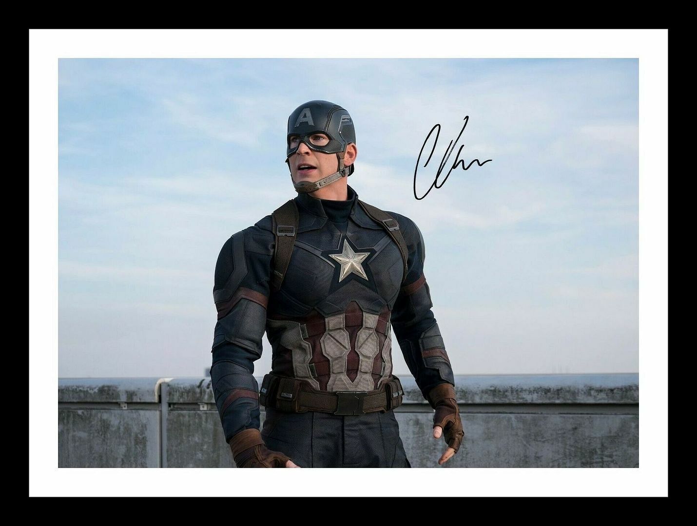 Chris Evans - Captain America Autograph Signed & Framed Photo Poster painting 3