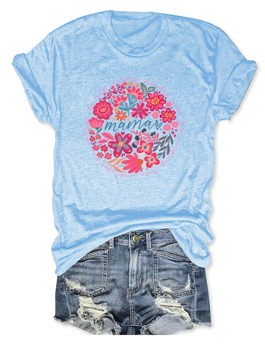 Boho Floral Mama T-shirt