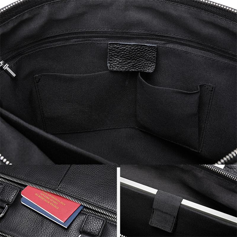 Men's Classic Casual Leather Soft Handbag Business Crossbody Bag