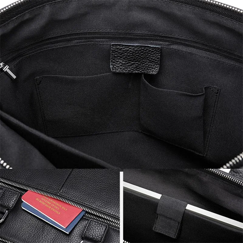 Men's Classic Casual Leather Soft Handbag Business Crossbody Bag