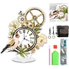 (US Local)Acrylic Special Shape Flower Bird Diamond Painting Clock Ornaments Kit