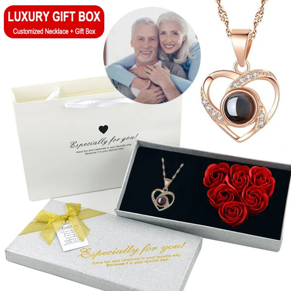 Sterling Silver- Lucky Heart Projection Necklace Gift