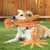 2Pcs Octopus Dog Toy No Stuffing Squeaky Plush Puzzle Toy Interactive Chew Toy