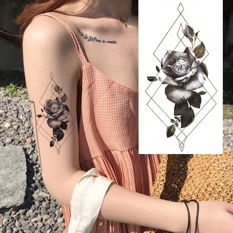 1Pieces Flower Arm Tattoo Decal Body Art Beauty Women Rose Temporary Tattoo Sticker