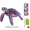 (US Local)5D DIY Special Shape Diamond Painting Desk Ornament Purple Animals Decor Kit