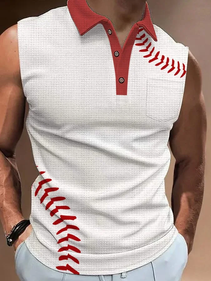 Baseball Men's Printed POLO Tank Top socialshop