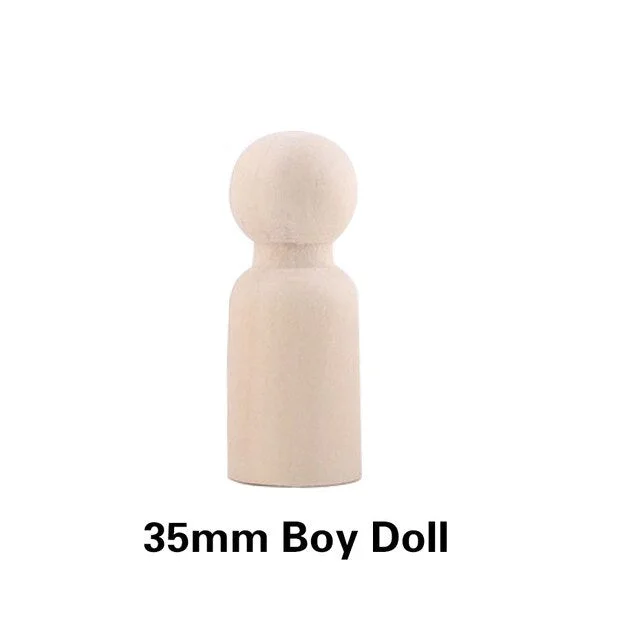 75mm/90mm Wooden Peg Dolls 5PCS/Lot Wood Dolls 35mm 43mm 55mmPainting DIY Home Nursery Decoration Women Men Wooden Peg Dolls