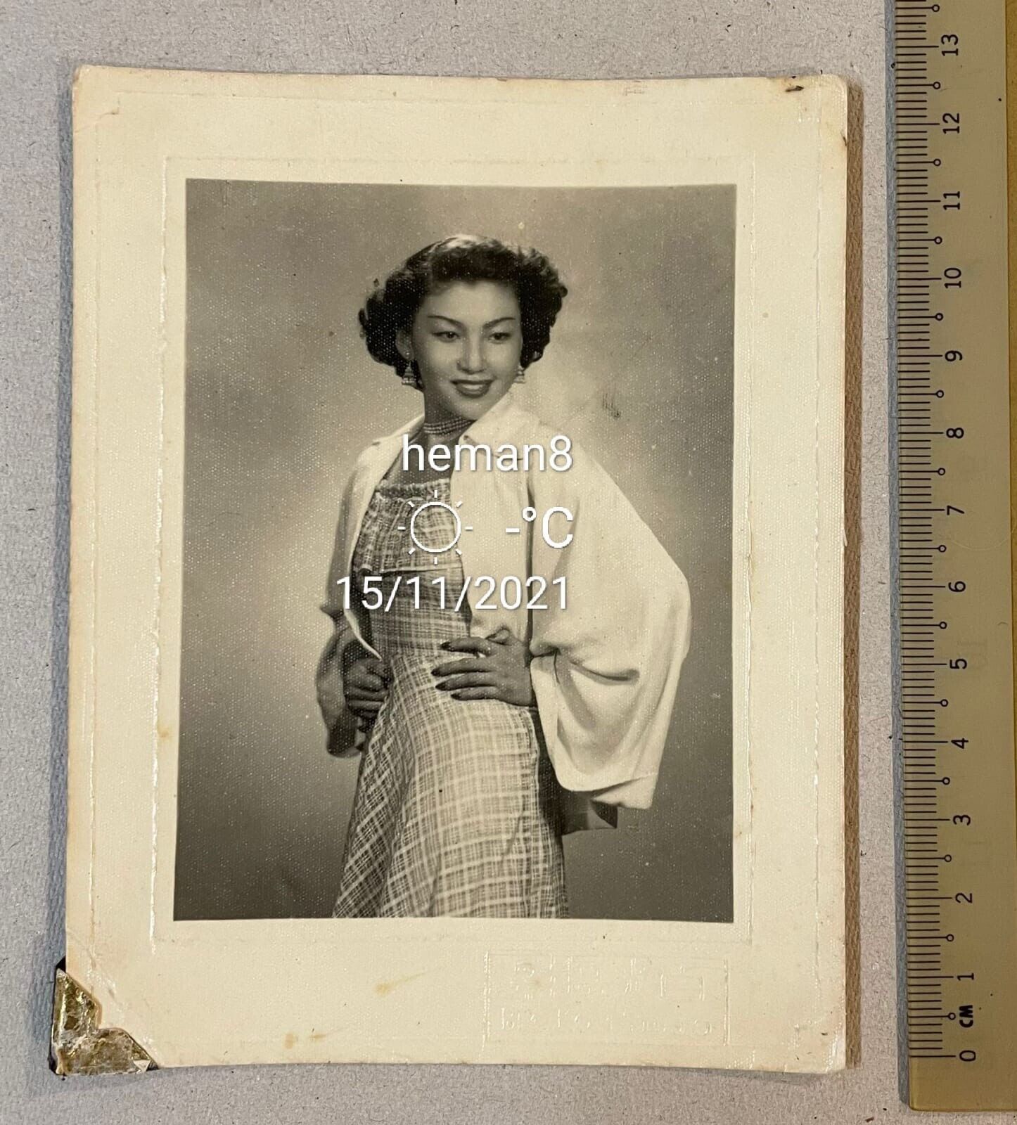 50's 張仲文 照片 Hong Kong Taiwan actress Diana Chang Chung Wen Ben Kon studio Photo Poster painting