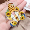 6pcs DIY Sunflower Goblin Diamond Painting Double-Sided Keychains