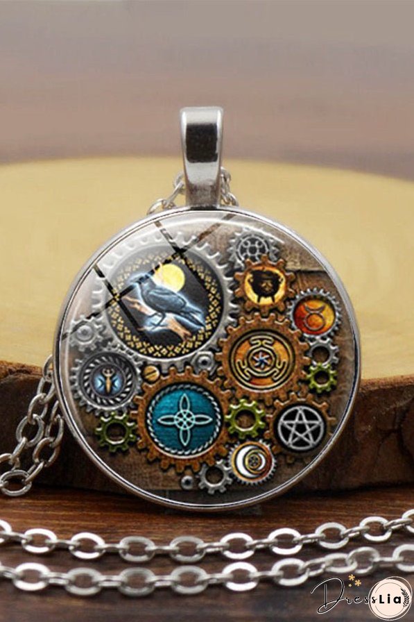 Steampunk Mechanical Time Gem Necklace