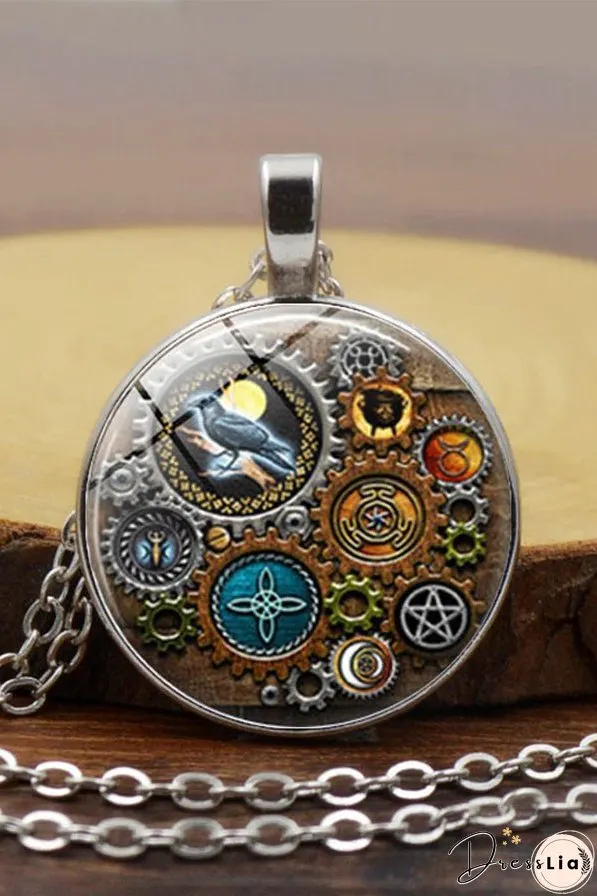 Steampunk Mechanical Time Gem Necklace