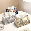 DIY PU Diamond Painting Tissue Box Kit Desktop Tissue Holder with Rhinestone Diamond Desk Decorative Tissue Box for Adults Desktop Storage Organizer (Love)