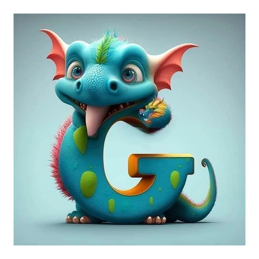 Diamond Painting - Full Round Drill - Dragon Alphabet(Canvas|30*30cm)
