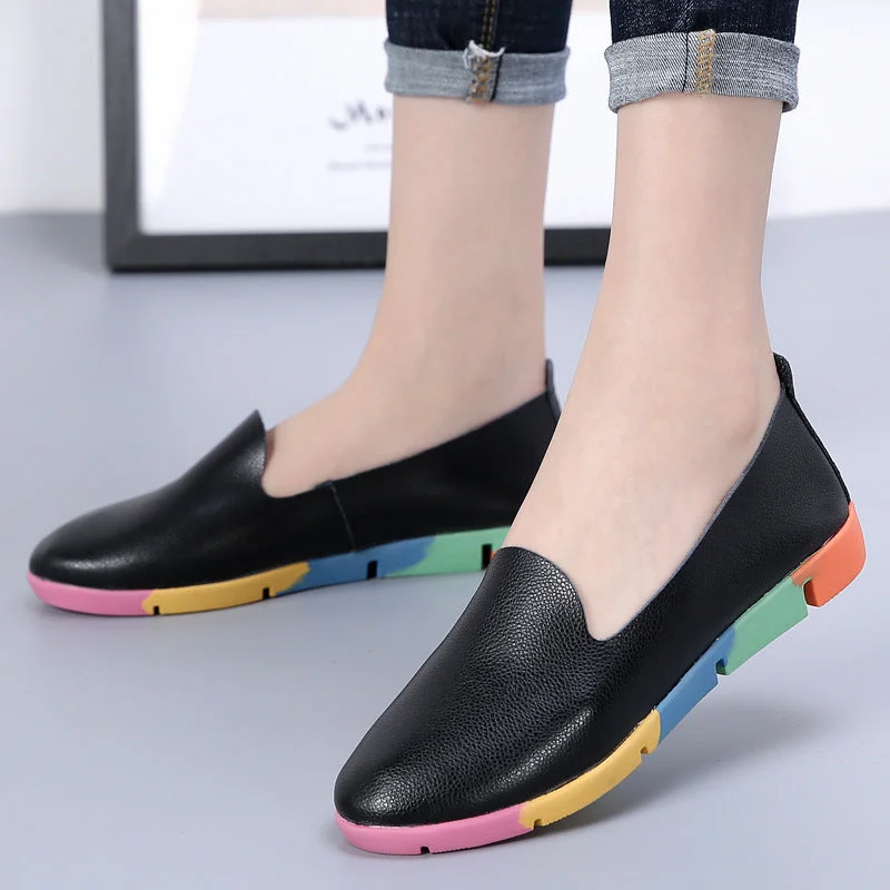 bigfuclothes Colored Soft-soled Fashion Flat-soled Shoes