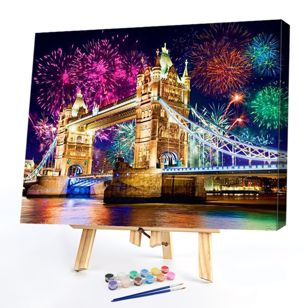 

40x50cm - Paint By Numbers Firework Bridge, 501 Original