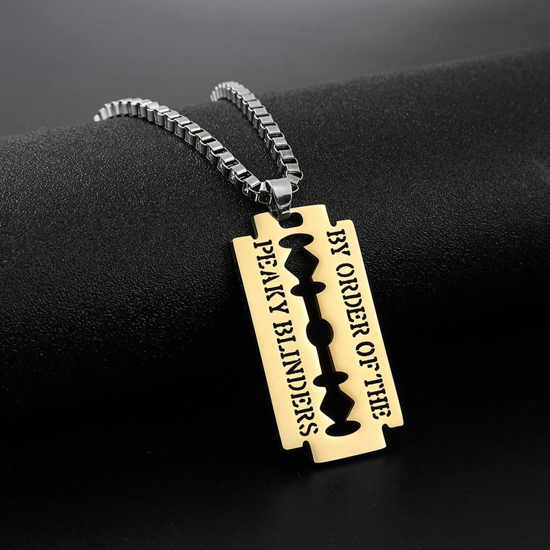 Hip-Hop Blade Letter Titanium Steel Plating Men's Pendant Necklace
