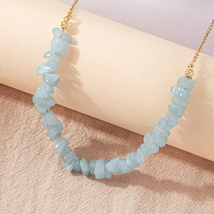 Natural Irregular Aquamarine Gemstone Necklace