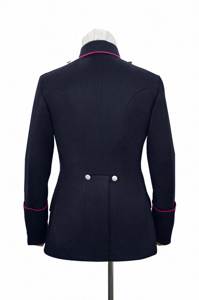   German Fire Police Navy Blue Wool Service Waffenrock Tunic With Pipe German-Uniform