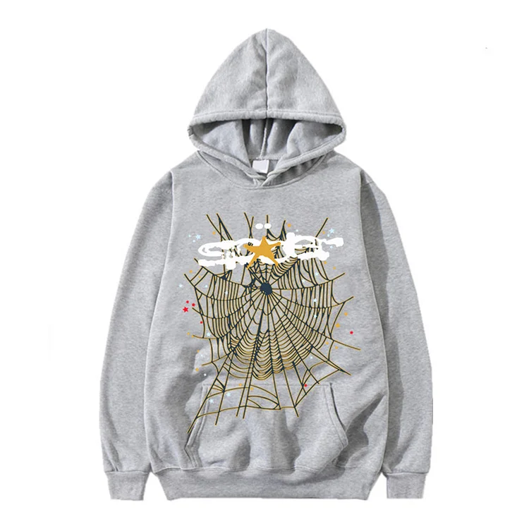 Essentials Spider Web Graphic Print Pullover Hoodie SOPULA