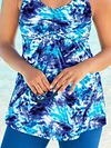 Tie Dye Straps V-Neck Vacation Tankinis Swimwear Suits