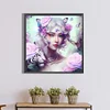 Diamond Painting -5D Full Round Drill Tiger Butterfly Girl(40*40 CM)