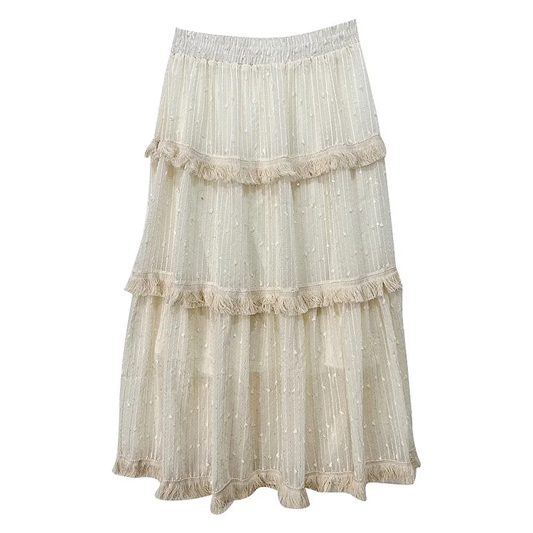 Queenfunky cottagecore style Fairycore Tassel Skirt QueenFunky