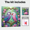 Kit de peinture diamant pour forme sp&eacute;ciale &agrave; forme d&rsquo;oiseau DIY avec cadre 25x25cm points diamant&eacute;s, peintures artistiques pour adultes, d&eacute;coration i