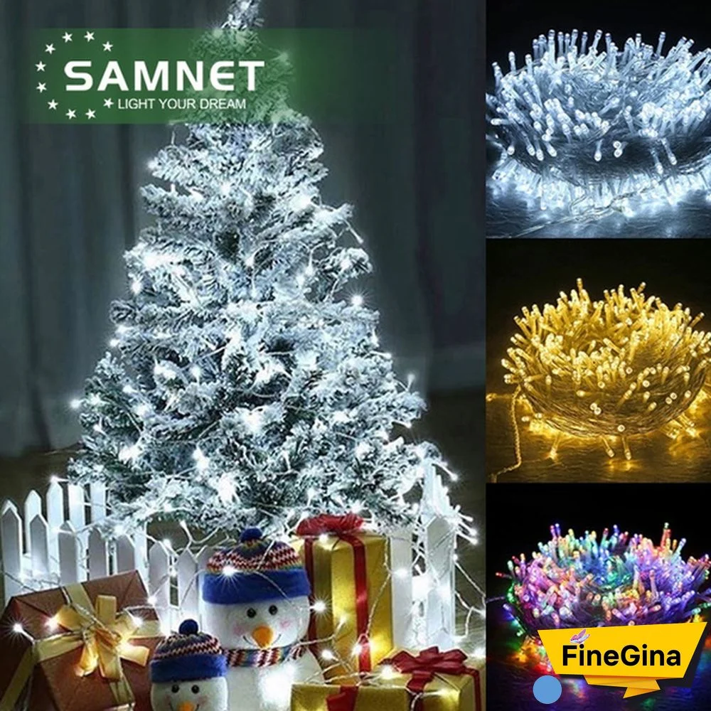 Holiday Led Christmas Lights Outdoor 100M 50M 30M 20M 10M Led String Lights Decoration For Party Holiday Wedding Garland