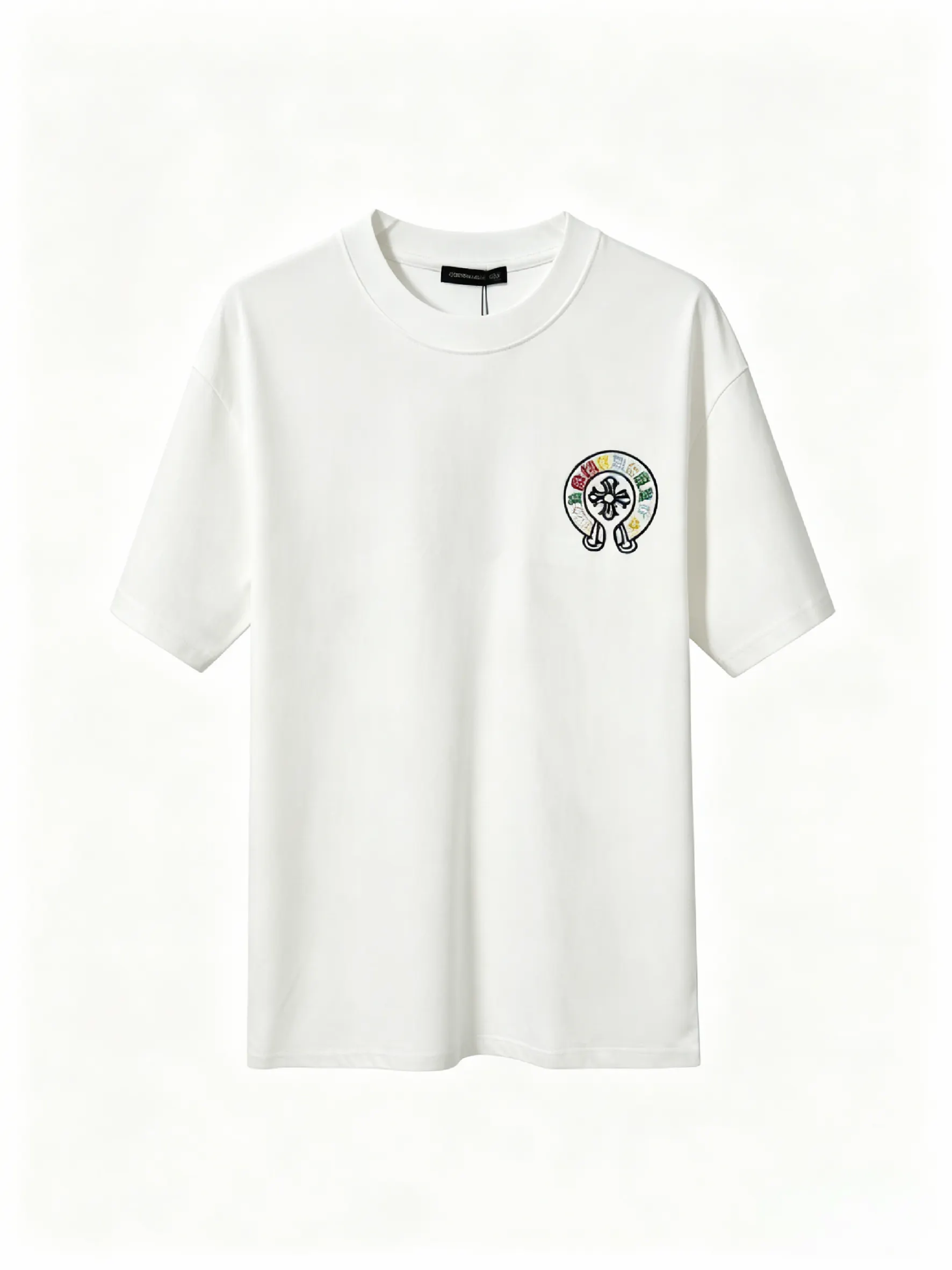 Colorful Cross Graphic White T-Shirt - Front View