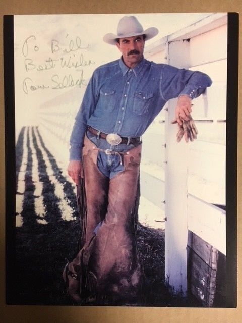 Tom Selleck Signed 8x10 Stunning Cowboy Photo Poster painting COA