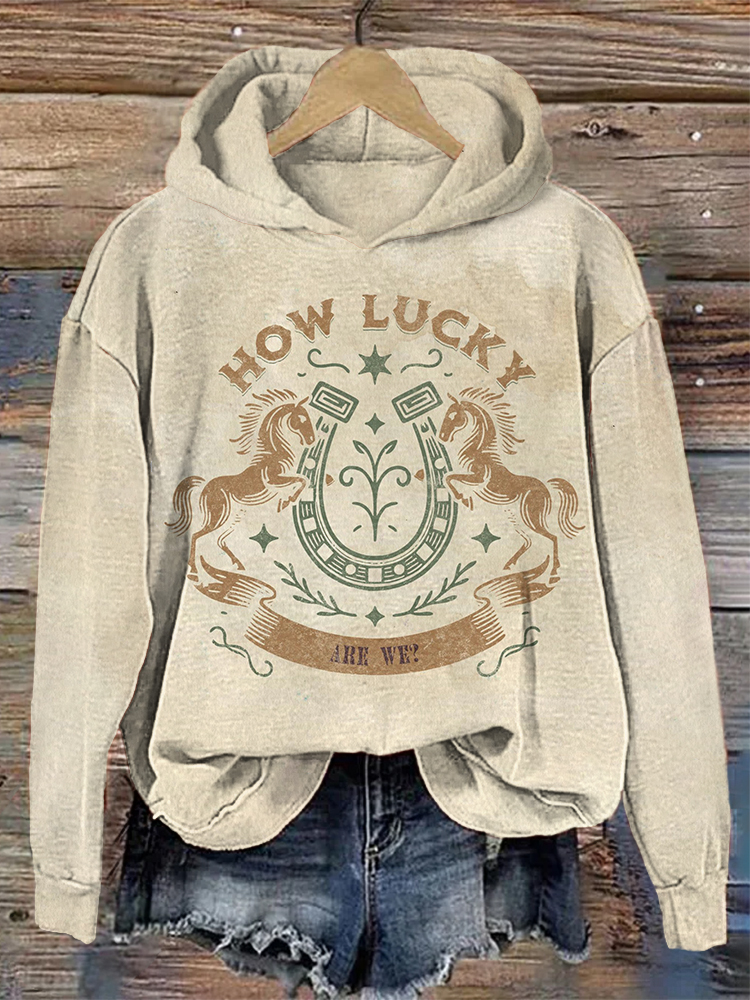 Comstylish Country Music Lyrics How Lucky Are We Print Vintage Hoodie