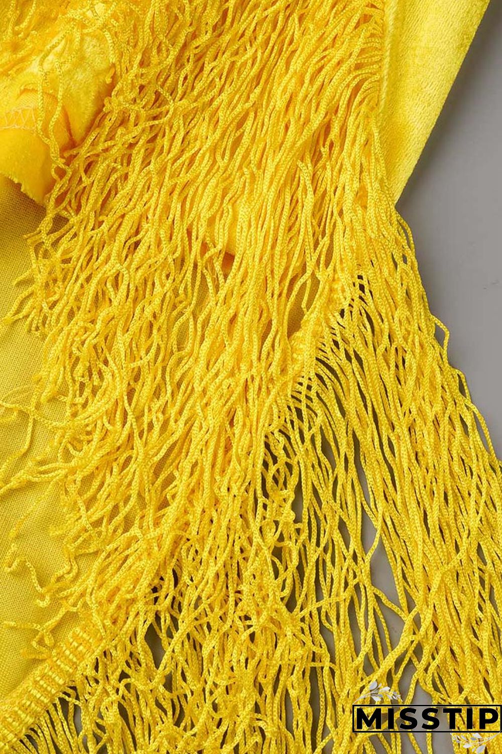 Yellow Sexy Solid Tassel Patchwork Backless Spaghetti Strap Irregular Dress Dresses
