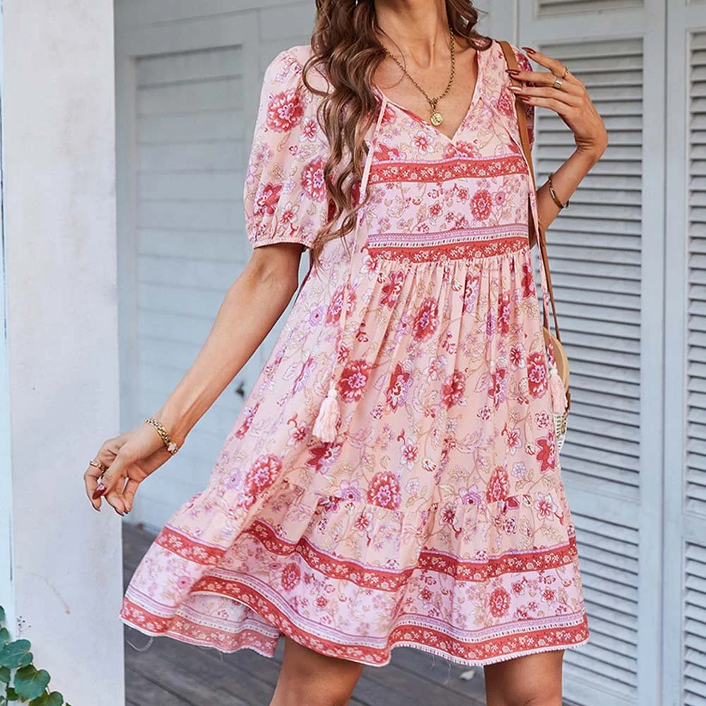 Smiledeer Summer new bohemian casual holiday dress