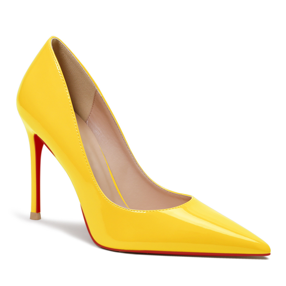 100mm Red Bottom High Heels Party Daily Patent Pumps-MERUMOTE