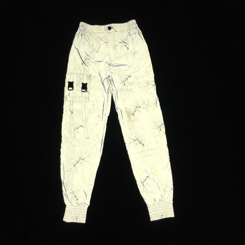 Toloer Hong Kong Hip Hop Function Reflective Overalls Men's Casual Little Pants Side Zipper Multi-Pocket Reflective Pants-Outfit Ideas