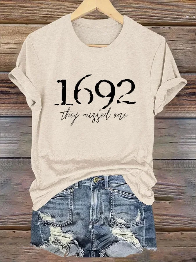 Women's 1692 They Missed One Salem Witch Printed T-Shirt