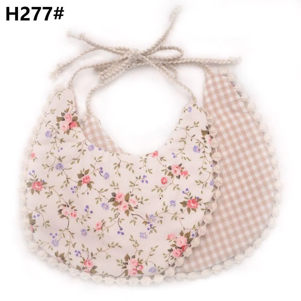2020 Brand New Infant Baby Girl Boy Bib Kid Toddler Dinner Feeding Tassel Double-deck 100% Cotton Linen Burp Cloths Saliva towel