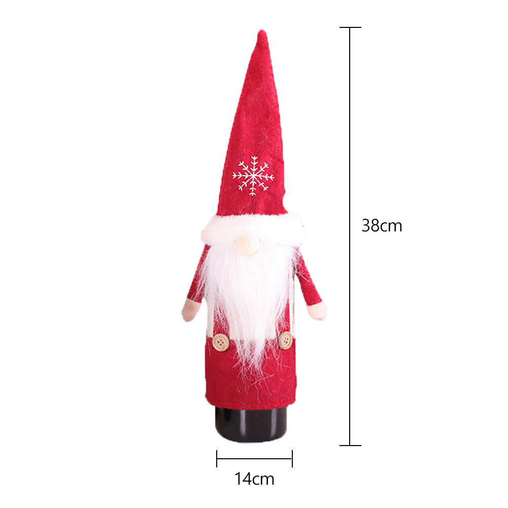 

Christmas Red Wine Bottle Cover Fabric Cute Faceless Doll Bottle Decor Bag, 501 Original