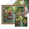 Stream Cardinal Full 11CT 3 Strands DIY Stamped Cross Stitch Kits for Beginners Adults Gift Home Wall Decor Cross Stitch Art and Crafts Kits 50x40cm