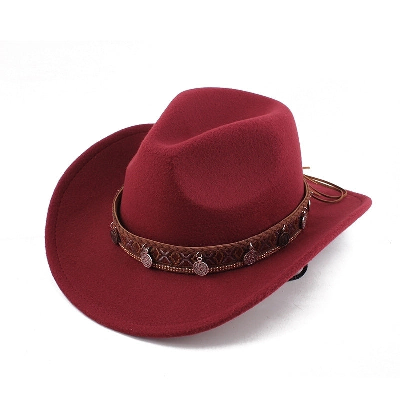 Spring And Summer Style Woolen Cloth Cowboy Hat Men And Women Couples Ethnic Style Roll-up Hat Sunshade Hat Jazz Hat