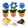 Flower Pot Crochet Starter Kits with Step-by-Step Video Tutorials, Hanging Potted Plants Knitting Starter Pack for Beginners Decoration